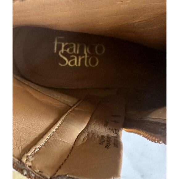 Franco Sarto Rynn Ankle Boots- Booties-Size 7 leather Upper Suede Tan - Picture 8 of 8